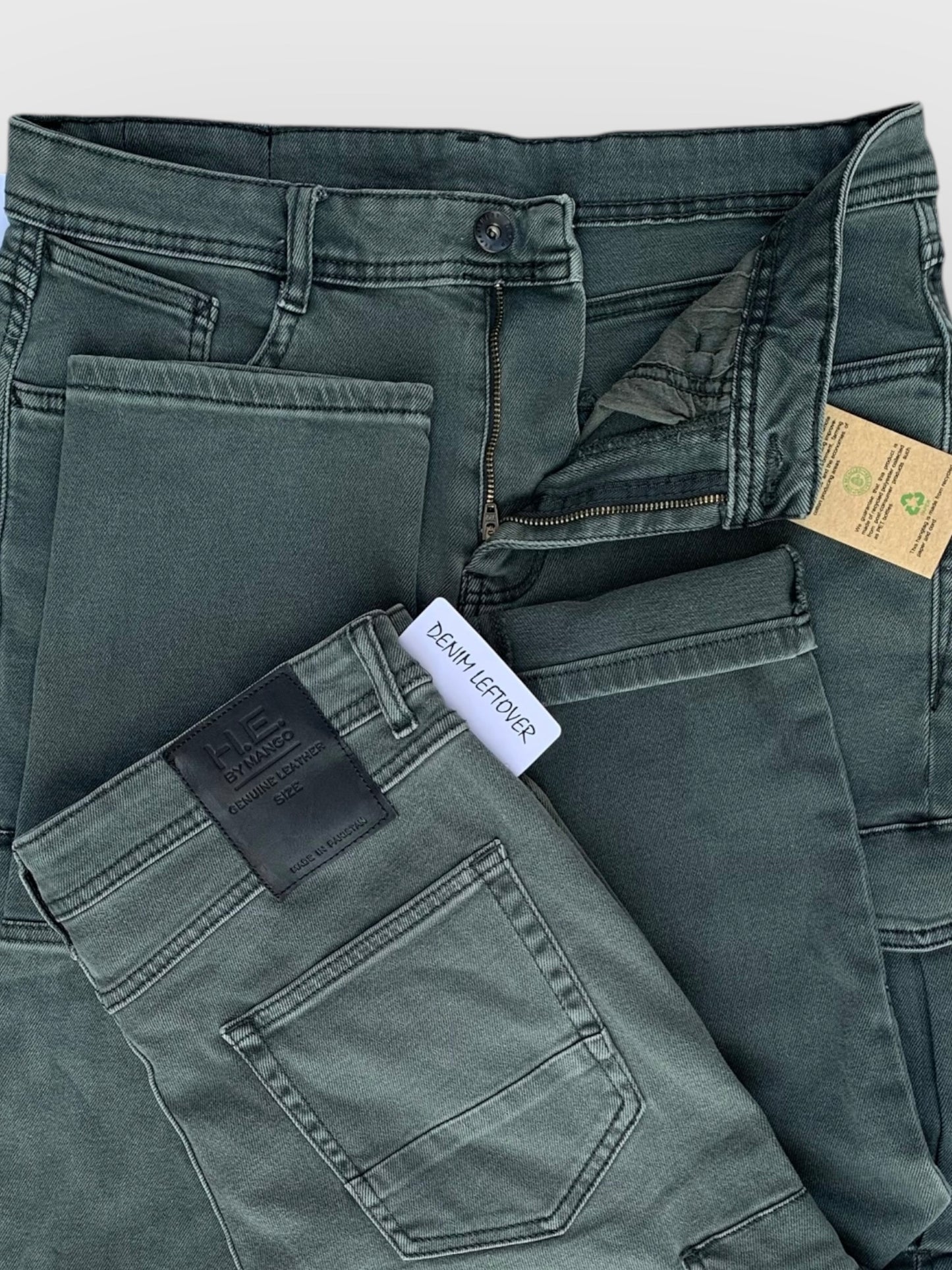 Men's Slim Fit Vintage Olive Cargo Jean DL4308