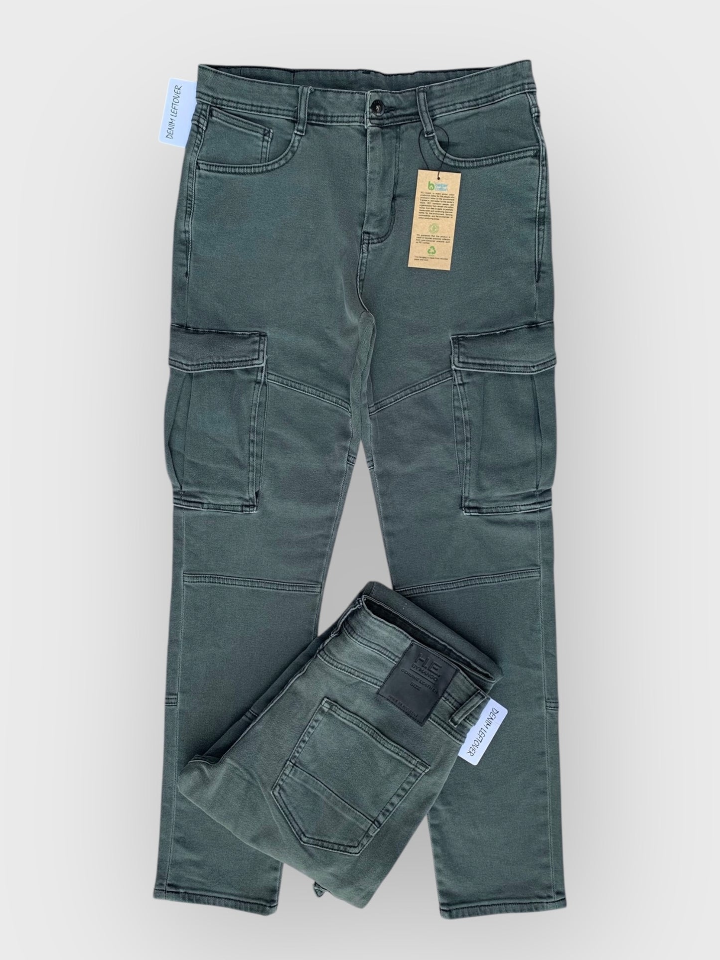 Men's Slim Fit Vintage Olive Cargo Jean DL4308