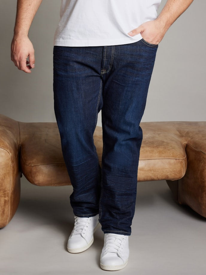 Men's Regular Fit Dark Blue Jeans DL4240