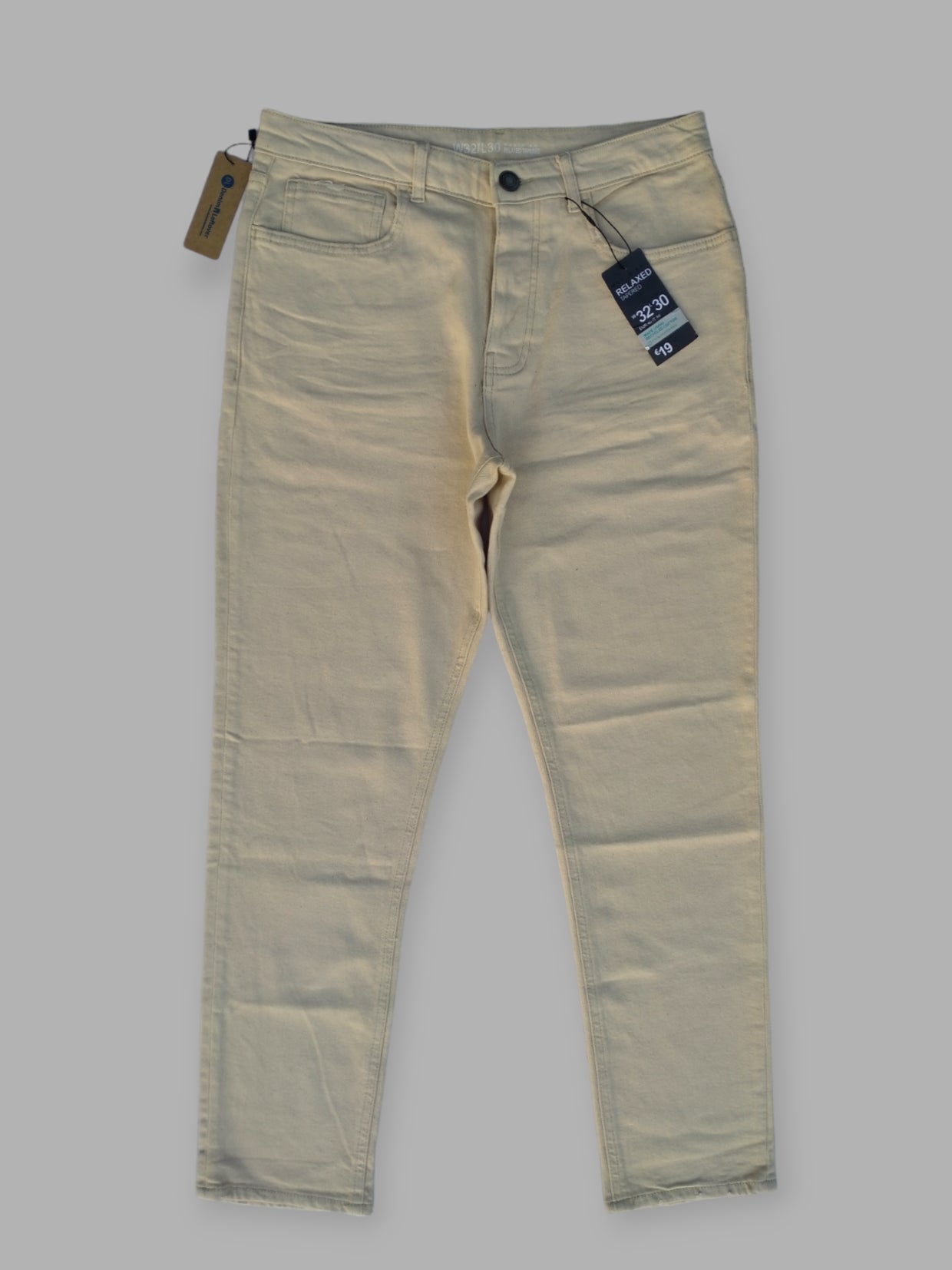 Men's Straight Fit Beige Color Jean DL4296