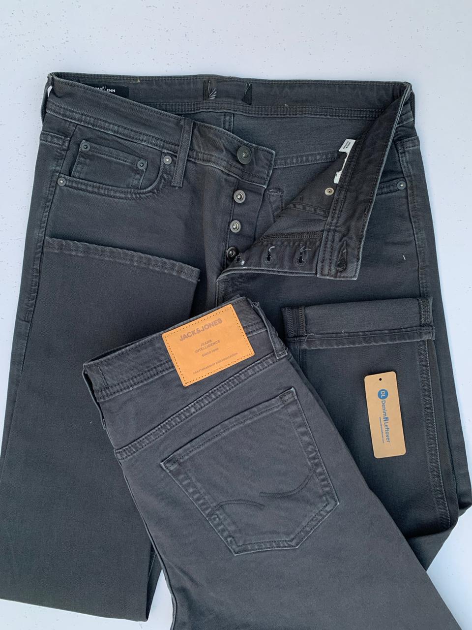 Men's Slim Fit Graphic Charcoal Jeans DL4258