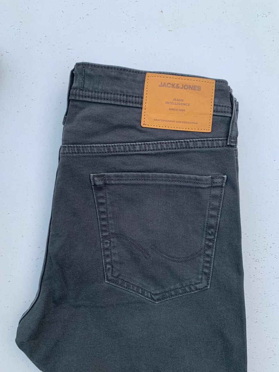 Men's Slim Fit Graphic Charcoal Jeans DL4258