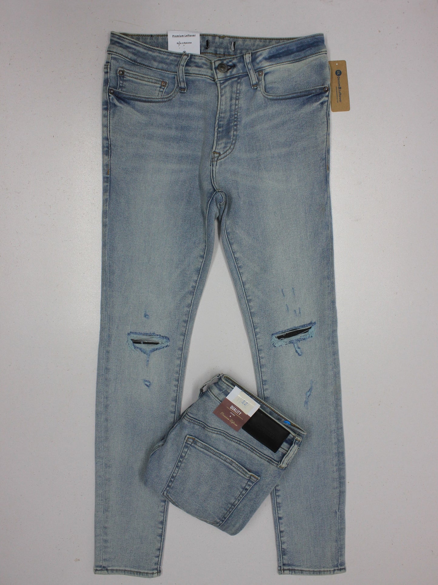 Men's Skinny Fit Ripped Light Blue Jean DL4214