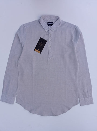 Men's Casual Button Down Shirt - Light Grey